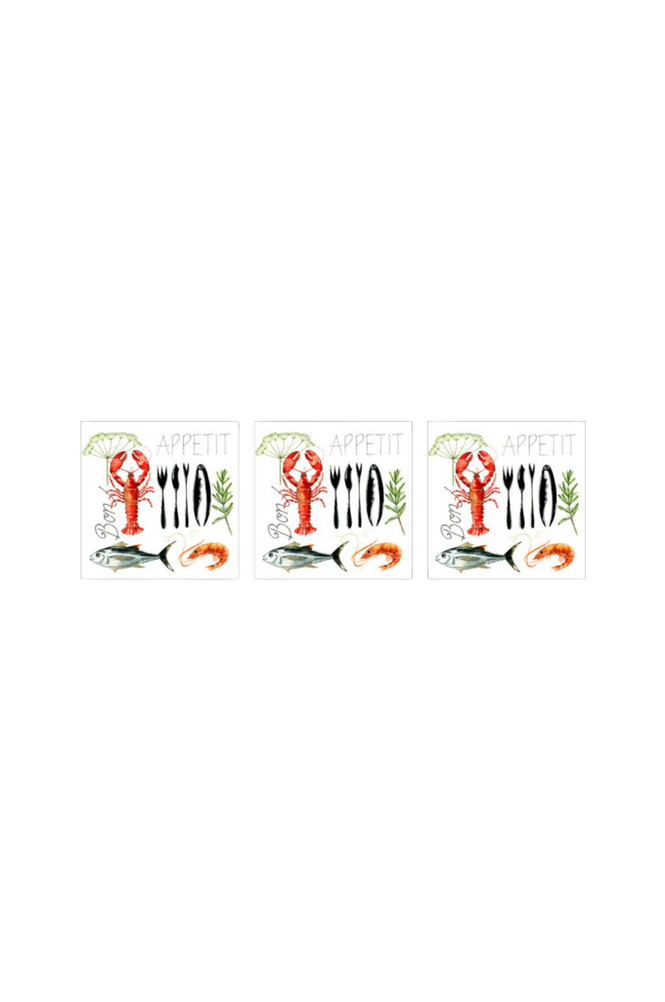 Servietter Fish Food 33x33 cm 3 stk 20-pk