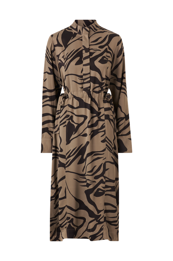 Second Female - Kjole Zebra Dress - Grå - 40
