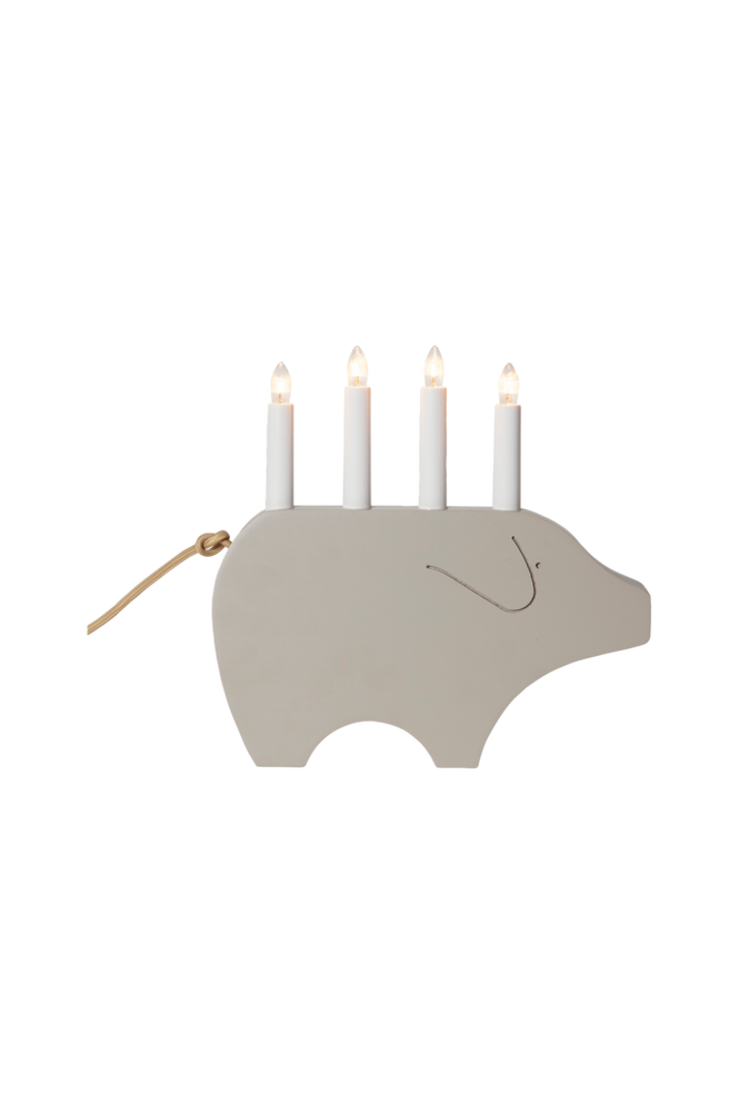 Ljusstake Gry höjd 28 cm Beige