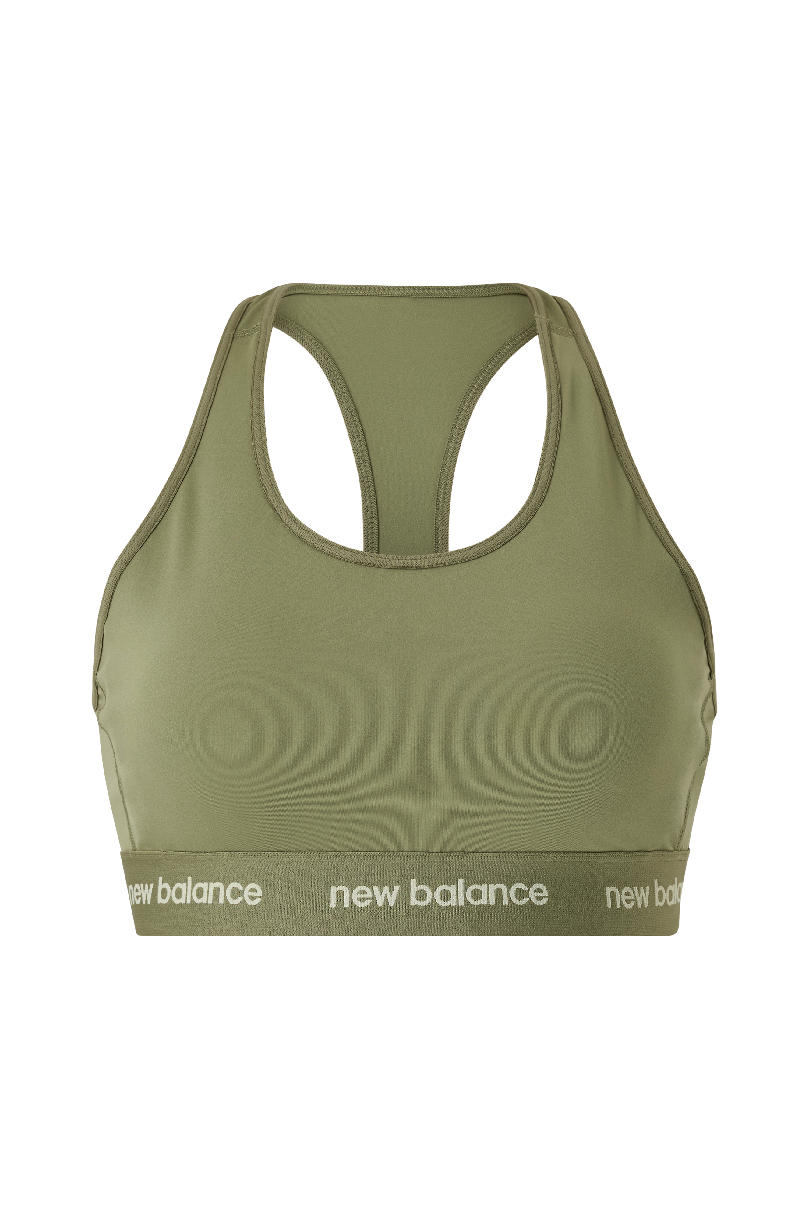 New Balance Sleek Pace Women's Sports Bra - Dark Olivine