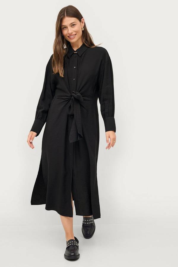 Gina Tricot - Skjortekjole Shirt Dress - Sort - 34/36