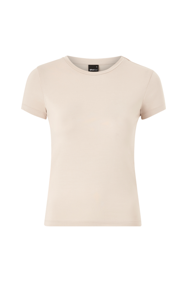 Gina Tricot - Top Soft Touch Short Sleeve Top - Natur - 36/38