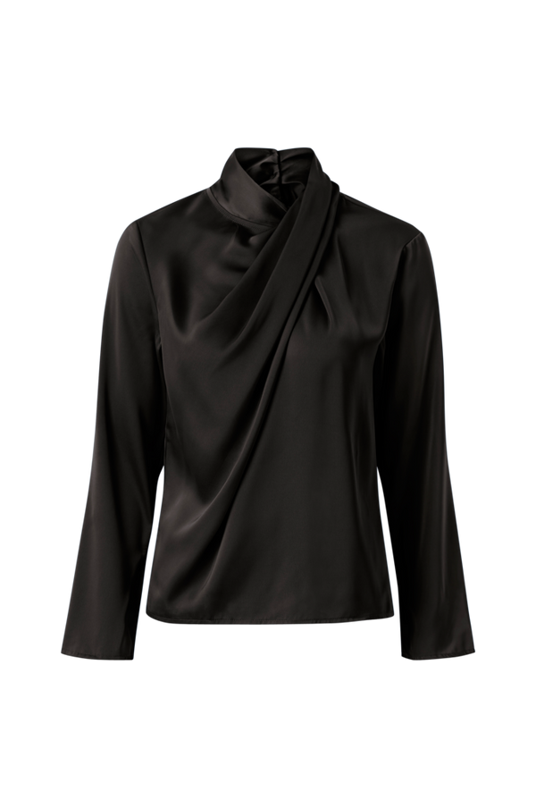 JdY Jdyrocky L/S High Neck Top Wvn Festbluser Black - Skjorter - Tøj til  kvinder (31833474)