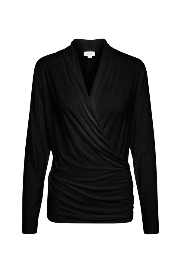 Saint Tropez - Top ViggaSZ Wrap Blouse - Sort - 42