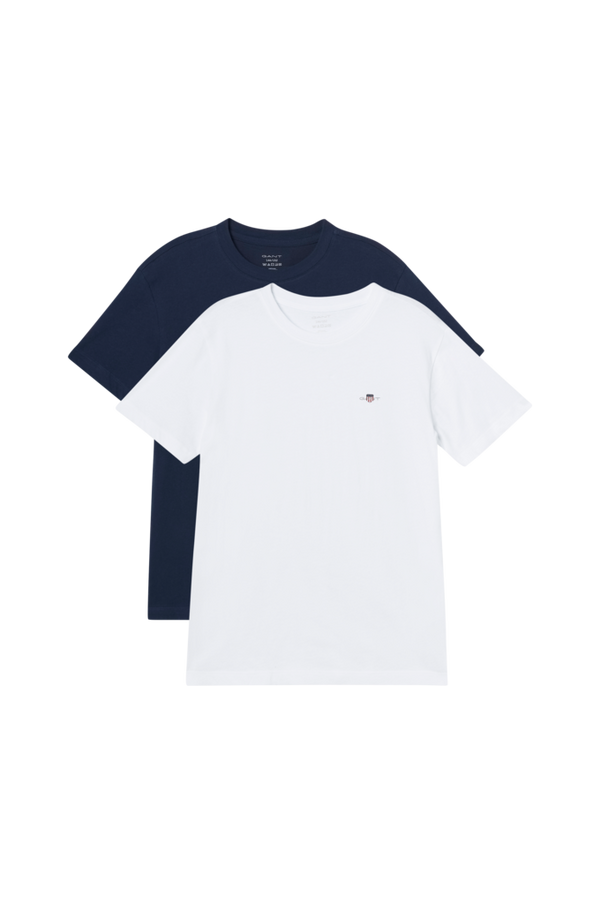 Gant - T-shirt C-neck 2-pak - Blå - 134/140