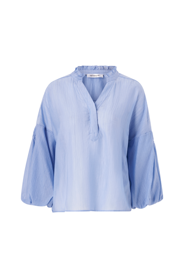co’couture - Bluse KendraCC Frill Blouse - Blå - 36