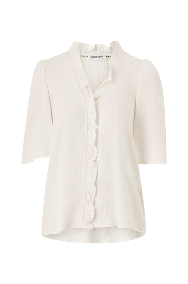 co’couture - Bluse SuedaCC Frill Flow Shirt - Natur - 42