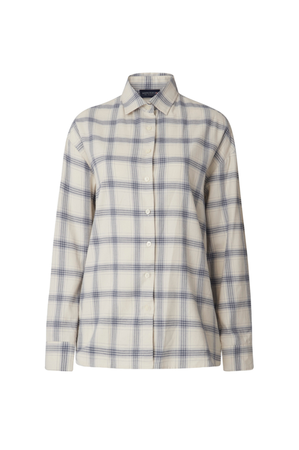 Lexington - Skjorte Edith Organic Cotton Check Flannel Shirt - Hvid - 32