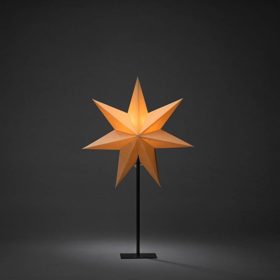 Konstsmide Pappersstjärna metallfot höjd 65 cm, beige från Konstsmide, bild 2
