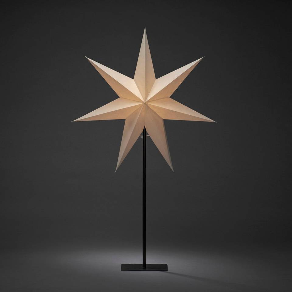 Konstsmide Pappersstjärna metallfot höjd 80 cm, grå från Konstsmide, bild 2