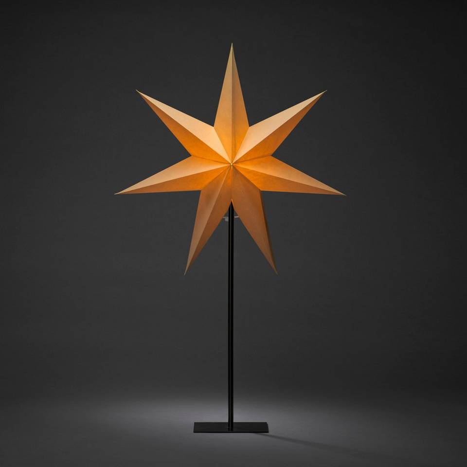 Konstsmide Pappersstjärna metallfot höjd 80 cm, beige från Konstsmide, bild 5