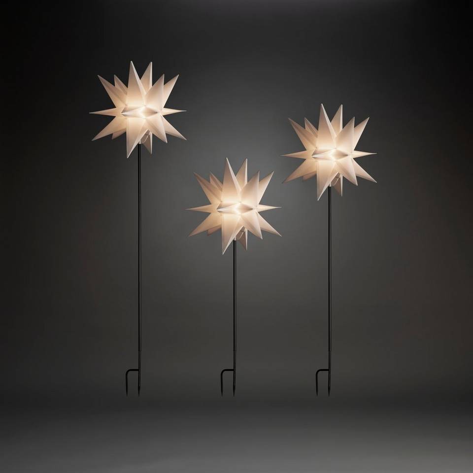 Konstsmide 3-D Plaststjärna LED 3 st set, vit från Konstsmide, bild 2