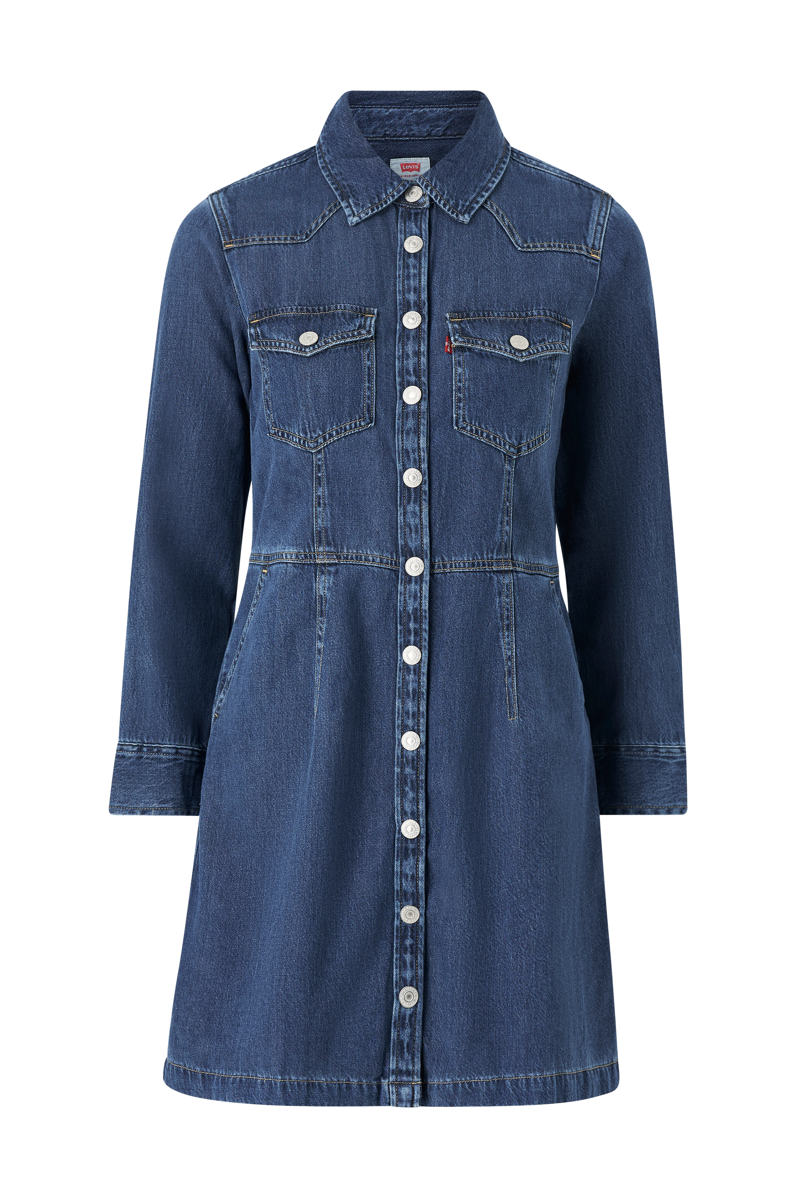Levi's Jeansklnning Otto Western Dress - Bl - Korta klnningar | Ellos.se