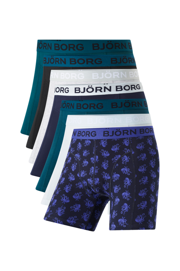 Björn Borg - Boksershorts Cotton Stretch Boxer 7-pak - Flerfarvet - L
