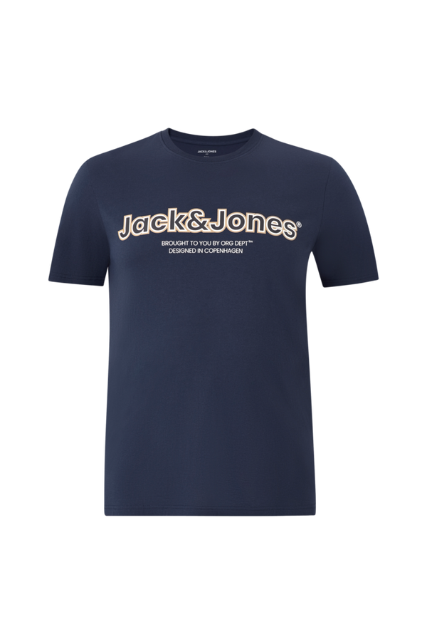 Jack & Jones - T-shirt jorLakewood Branding Tee SS Crew - Blå - 5XL
