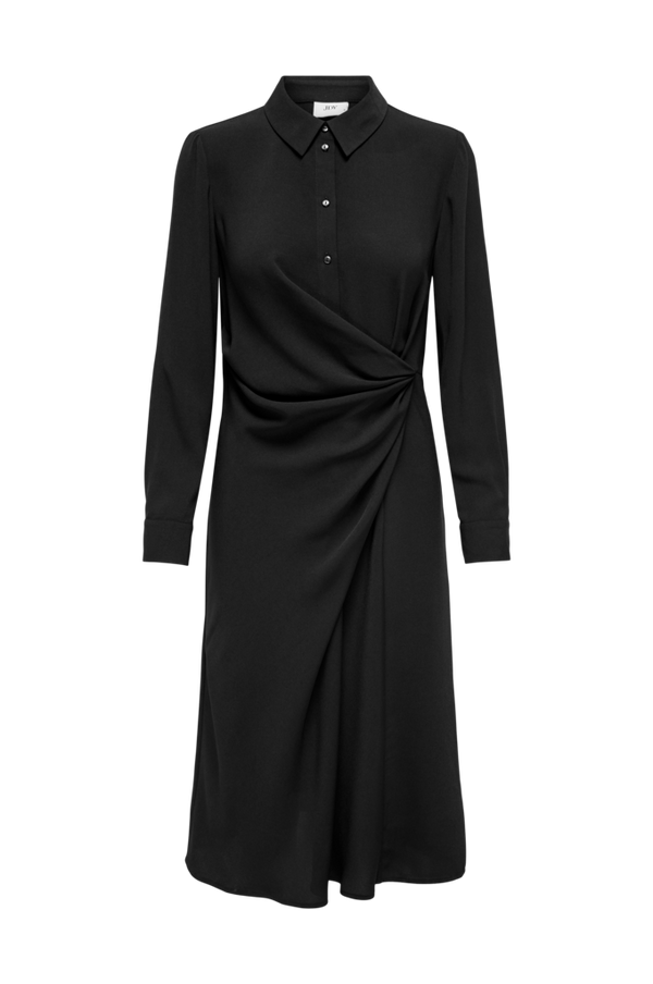 JDY - Skjortekjole jdyRizz L/S Wrap Shirt Dress Wvn - Sort - 34