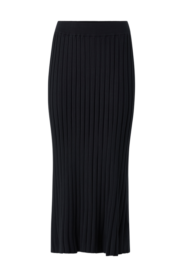Esprit - Nederdel Vicose Rib Skirt - Sort - 42