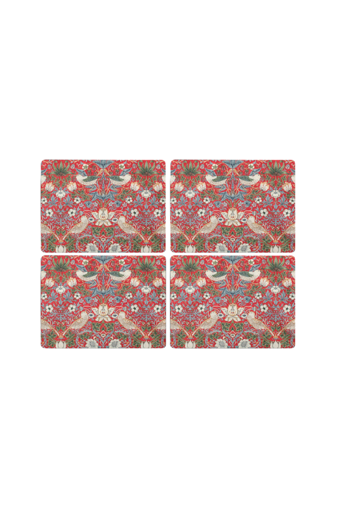 Bordsunderlägg Morris & Co Strawberry Thief Red 4-pack