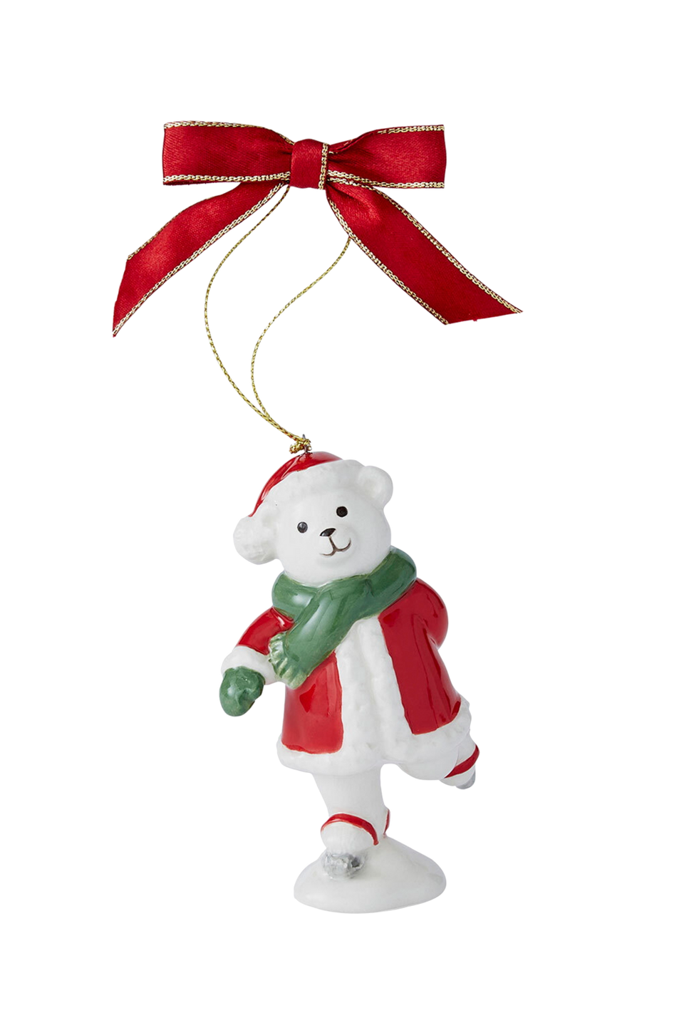 Spode Julgransdekoration Skating Teddy Christmas Tree höjd 9.5 cm, vit från Spode, bild 2