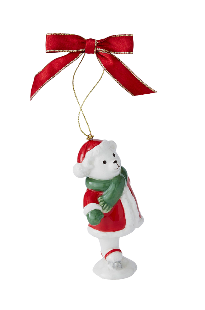 Julgransdekoration Skating Teddy Christmas Tree höjd 9.5 cm