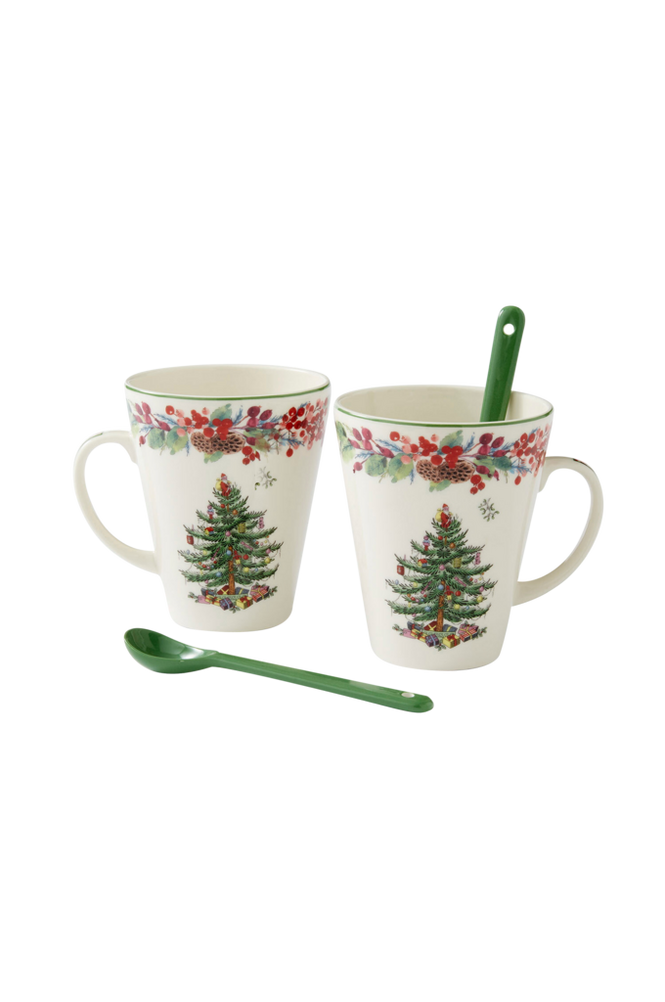 4-osainen setti Christmas Tree Annual 2023, 2 mukia ja 2 lusikkaa