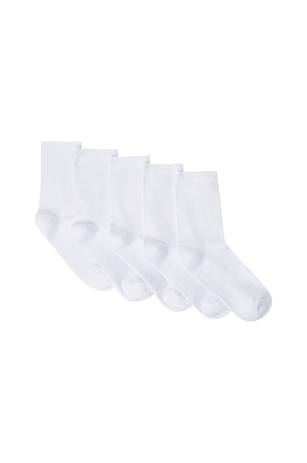 Seger - Strømper Basic Cotton Sock 5-pak - Hvid - 43/46