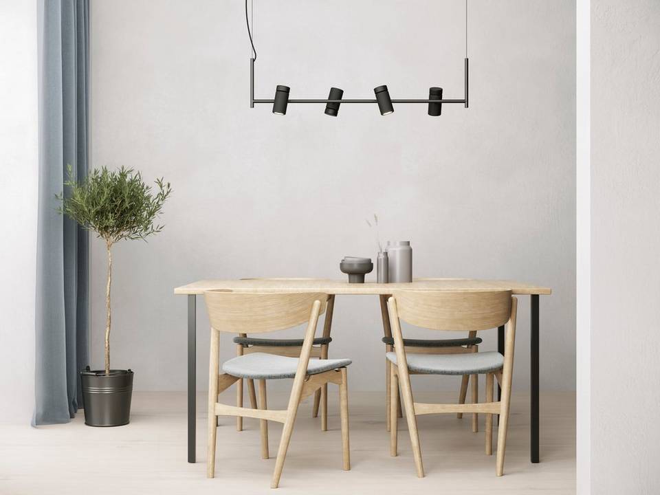 Herstal Pendel Holder linjär 4 lampor, svart från Herstal, bild 2