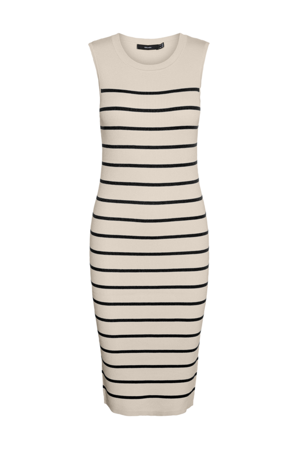 Vero Moda - Kjole vmGizelle SL O-neck Blk Dress - Beige - 36/38