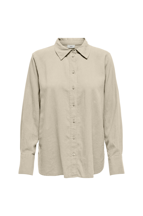 JDY - Skjorte jdySay L/S Linen Loose Shirt Wvn - Beige - 40