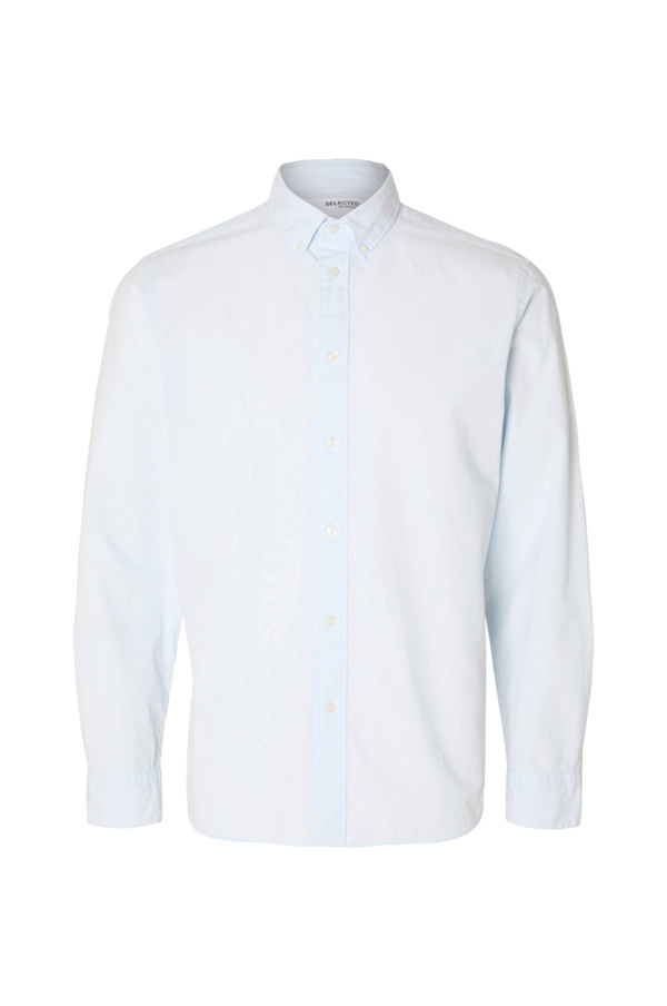 Selected HOMME - Skjorte slhSlimrick-poplin Shirt LS - Blå - 2XL