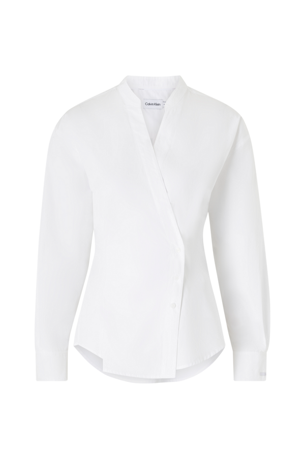 Calvin Klein - Skjorte Cotton Wrap Shirt - Hvid - 40