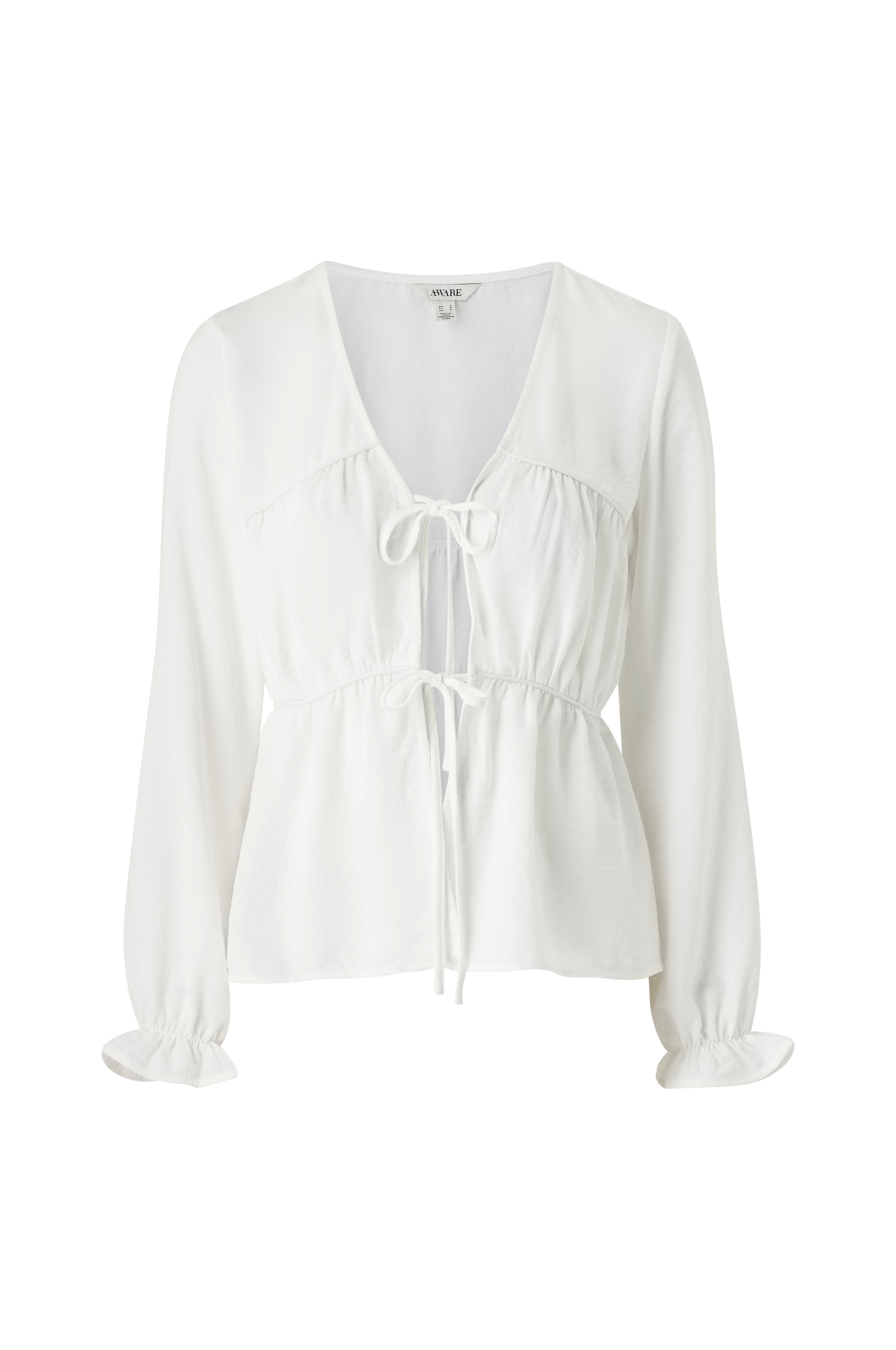 Blus vmAnna LS V-neck Tie Top