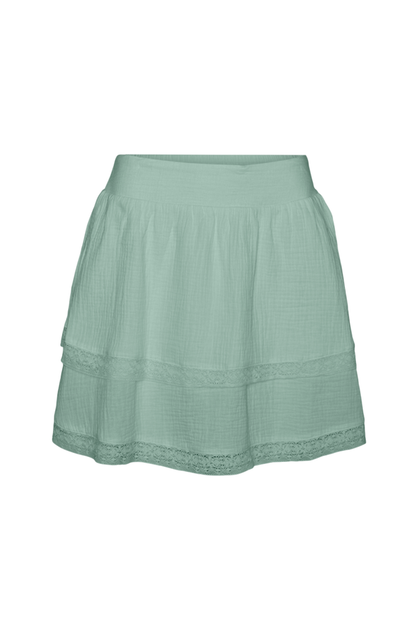 Vero Moda - Volantnederdel vmNatali HW Short Lace Skirt Wvn - Grøn - 44