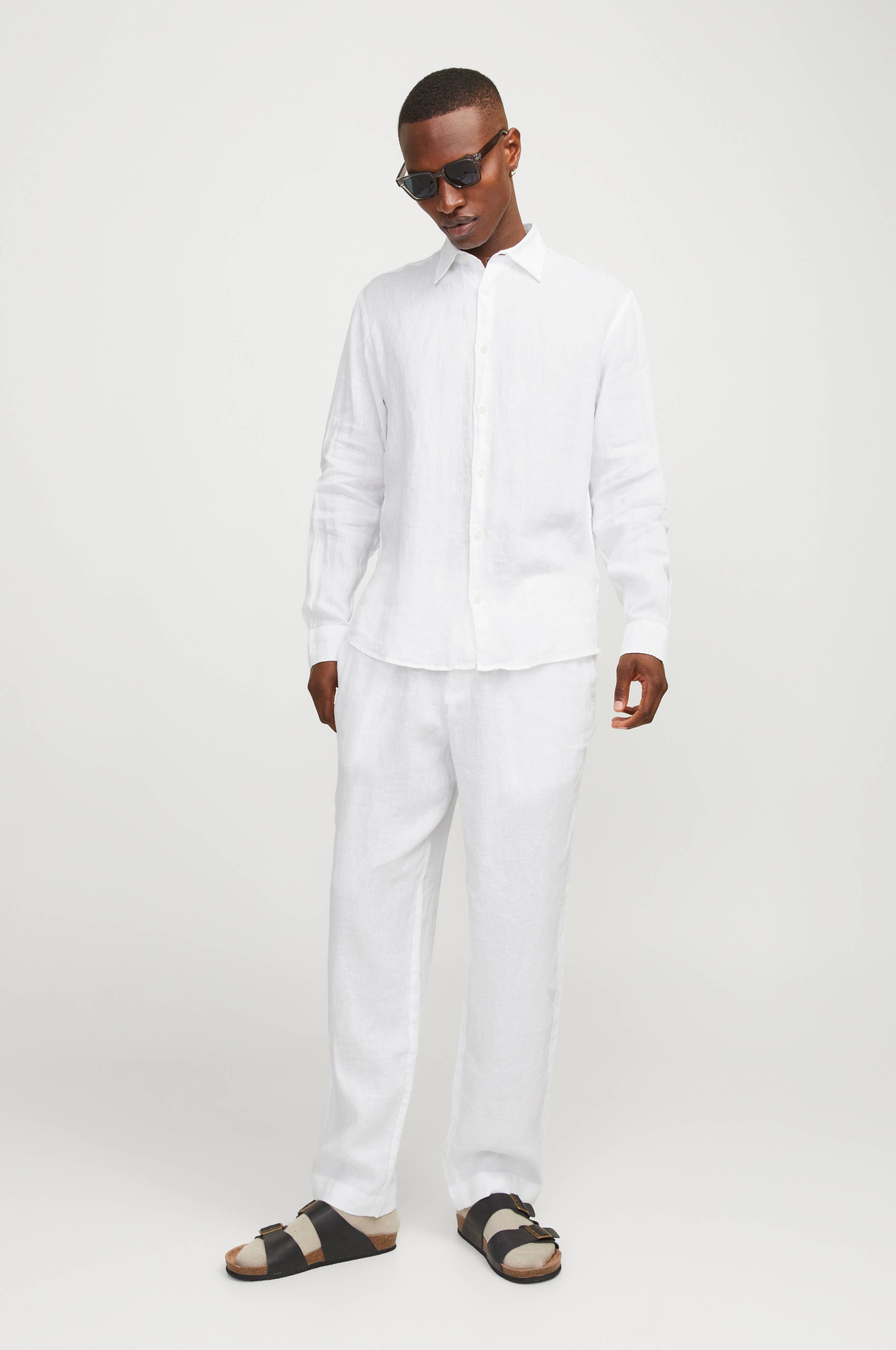 JPSTKANE JJOTIS Linnen Blend Chino, wit (bright white), 33W / 32L