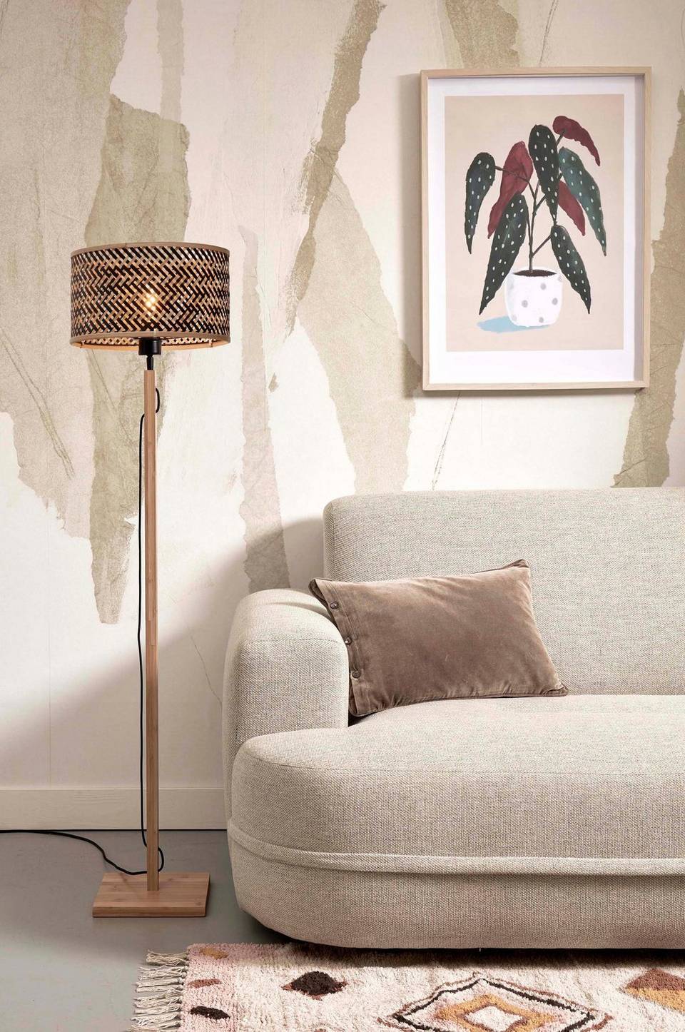Good&Mojo Golvlampa rak Java, natur från Good&Mojo, bild 2