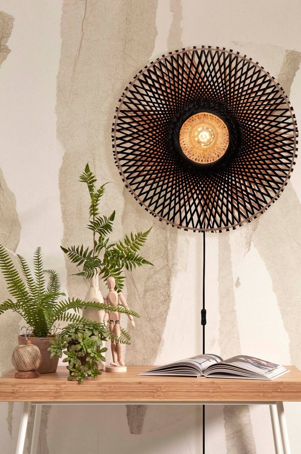 Good&Mojo Vägglampa omvänd Kalimantan 60x15 cm, flerfärgad från Good&Mojo, bild 2