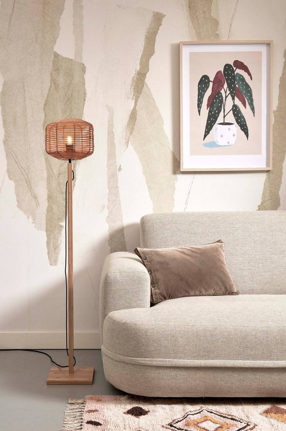 Good&Mojo Golvlampa rak Tanami, natur från Good&Mojo, bild 2