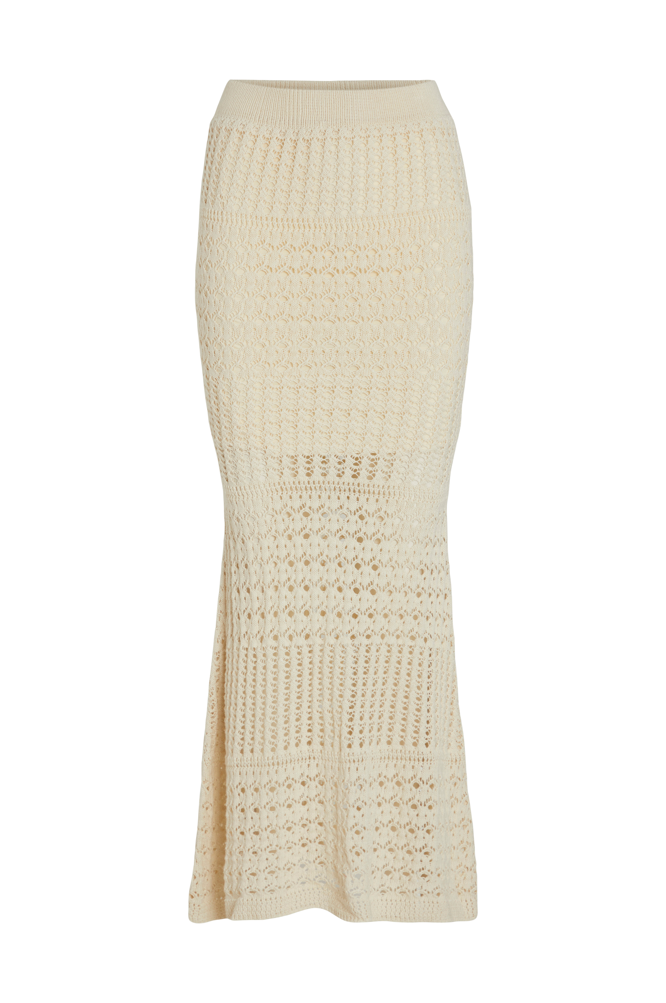 Vila Maxikjol viBella HW Ankel Knit Skirt - Beige