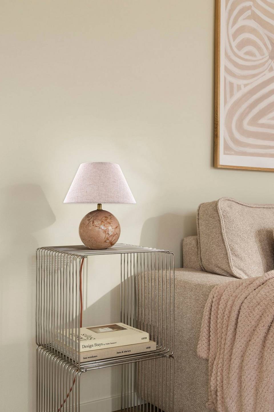 Globen Lighting Bordslampa Castello 24 Mörkgrön marmor/beige, rosa från Globen Lighting, bild 5
