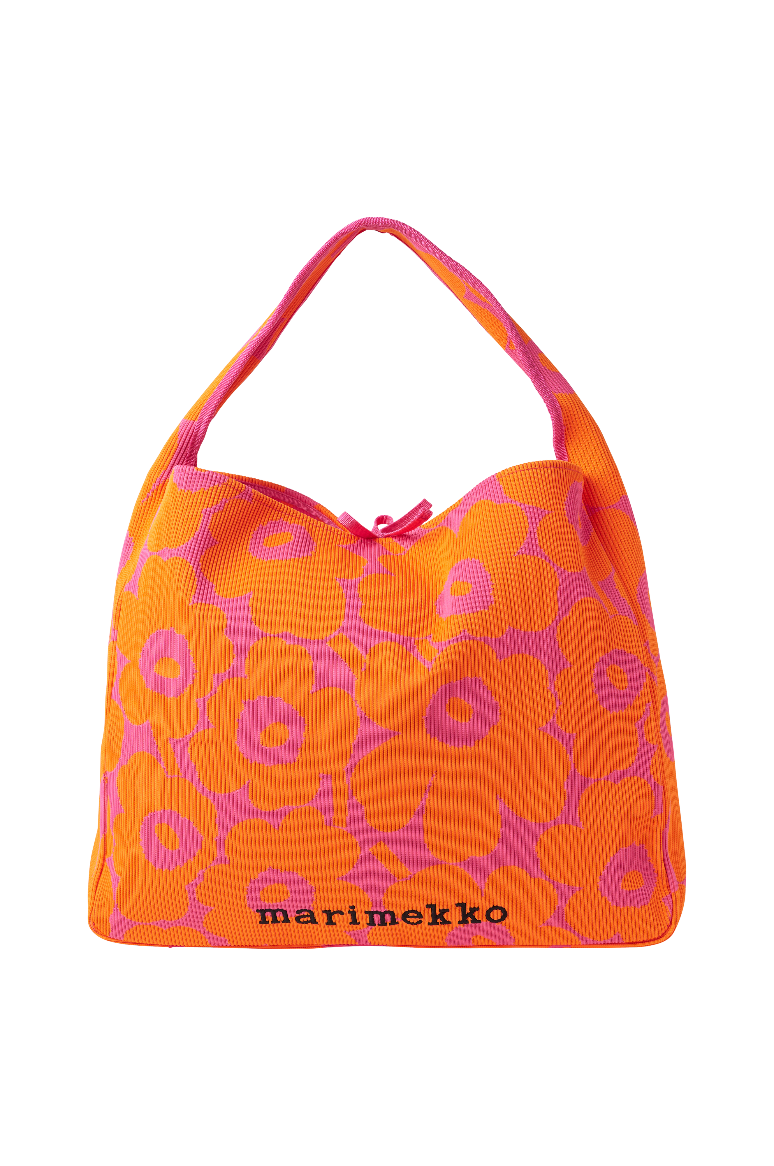 Marimekko Knitted Bag Large Unikko - Orange - Håndvesker