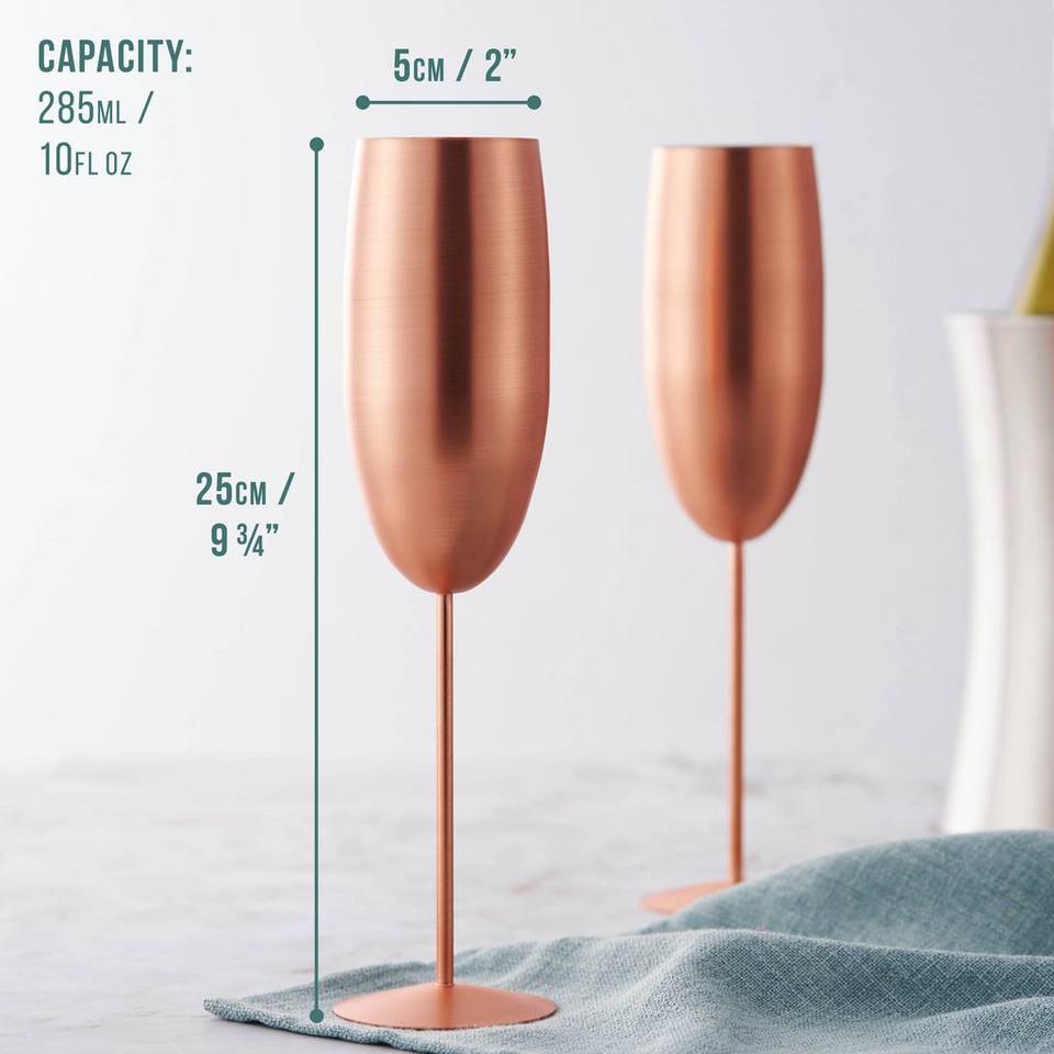 Oak & Steel Champagneglas matt 4-pack, rosa från Oak & Steel, bild 5