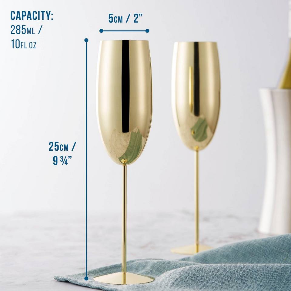 Oak & Steel Champagneglas 2-pack, guld från Oak & Steel, bild 5