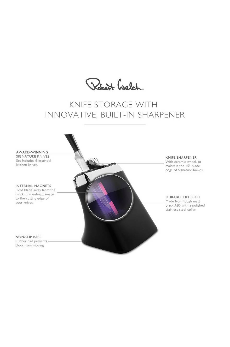 Robert Welch Svart knivblockset 8P och knivslip Signature, svart från Robert Welch, bild 5