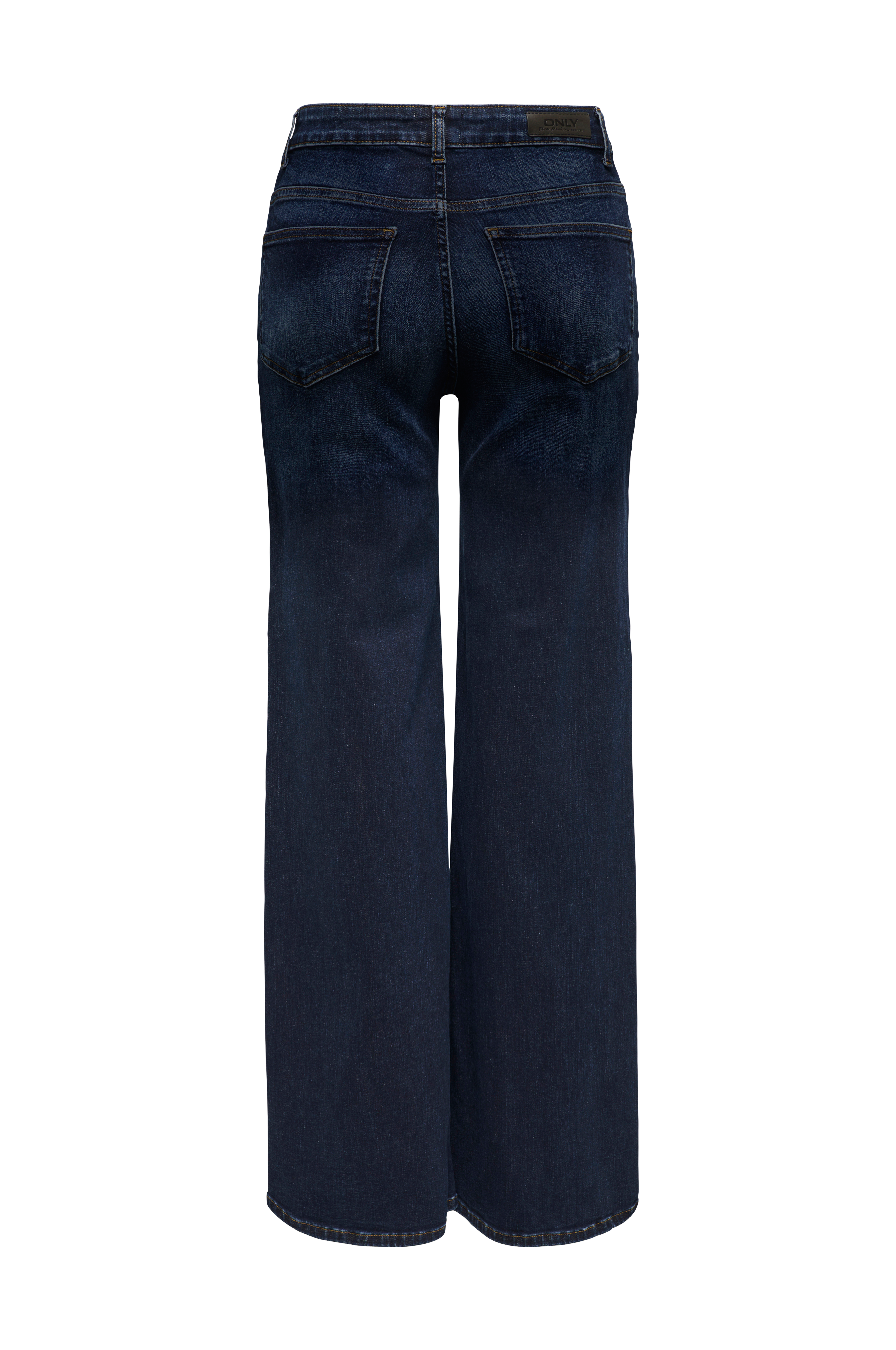 ONLY ONLMADISON BLUSH WIDE BELT - Wide Leg - Dark Blue Denim/denim Bleu Foncé