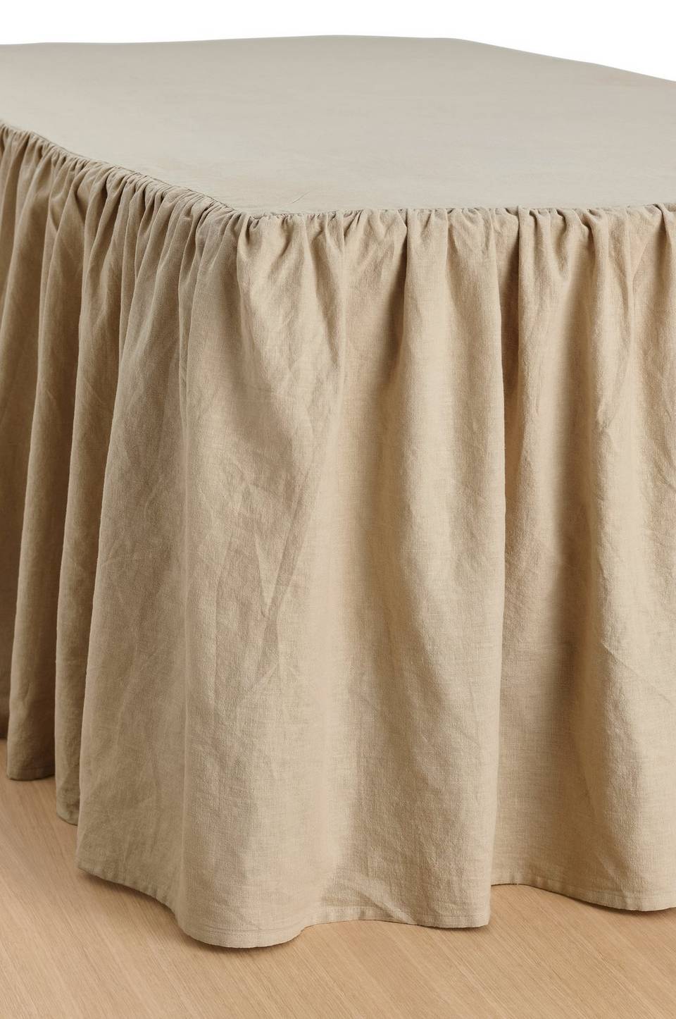 Ellos Home Sängkappa Elly Frilled i återvunnet halvlinne 60 cm, beige från Ellos Home, bild 2