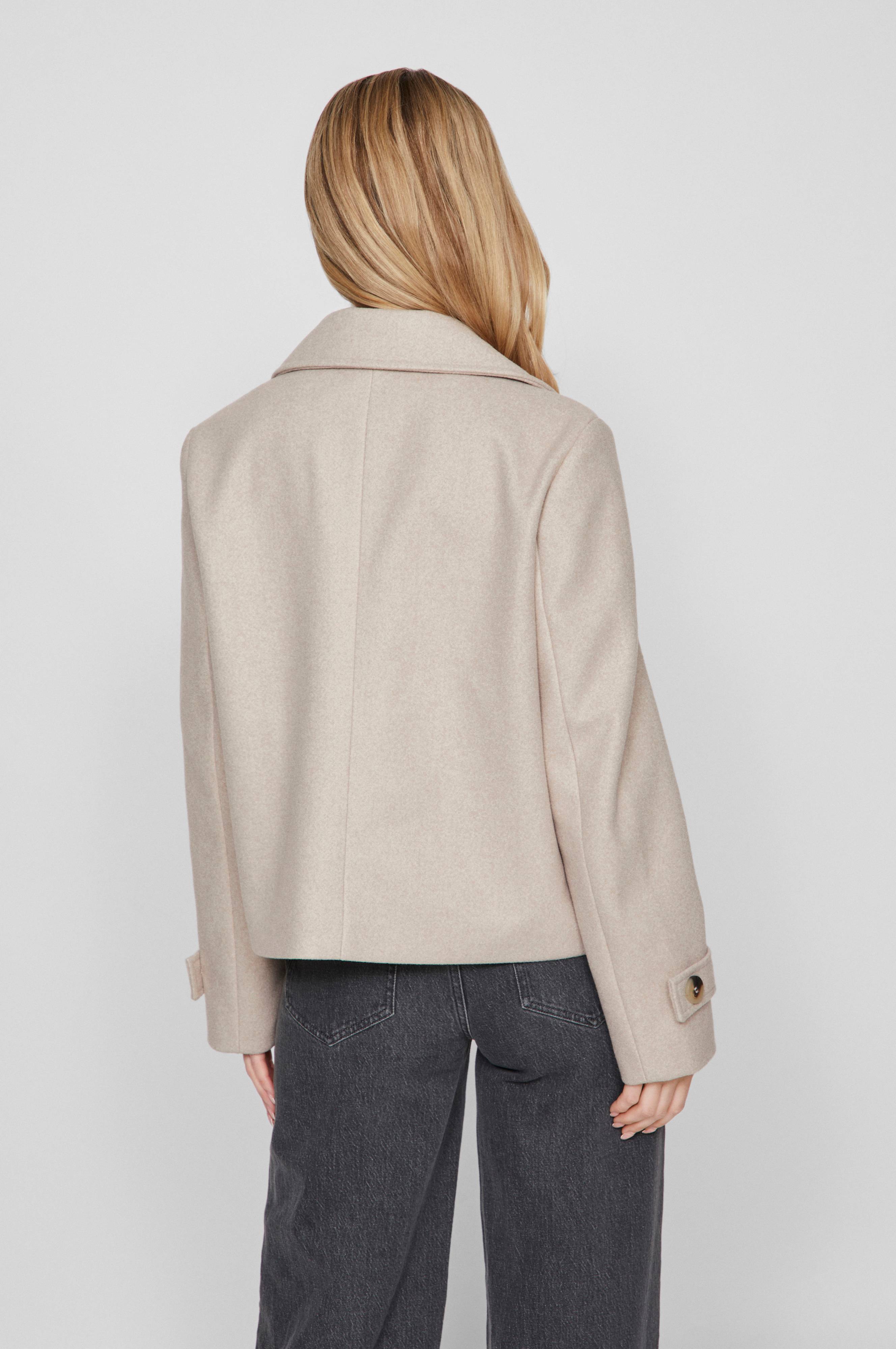 VILA - VISOLO L/S SHORT JACKET/TES - 14099249 - Naturel Melange