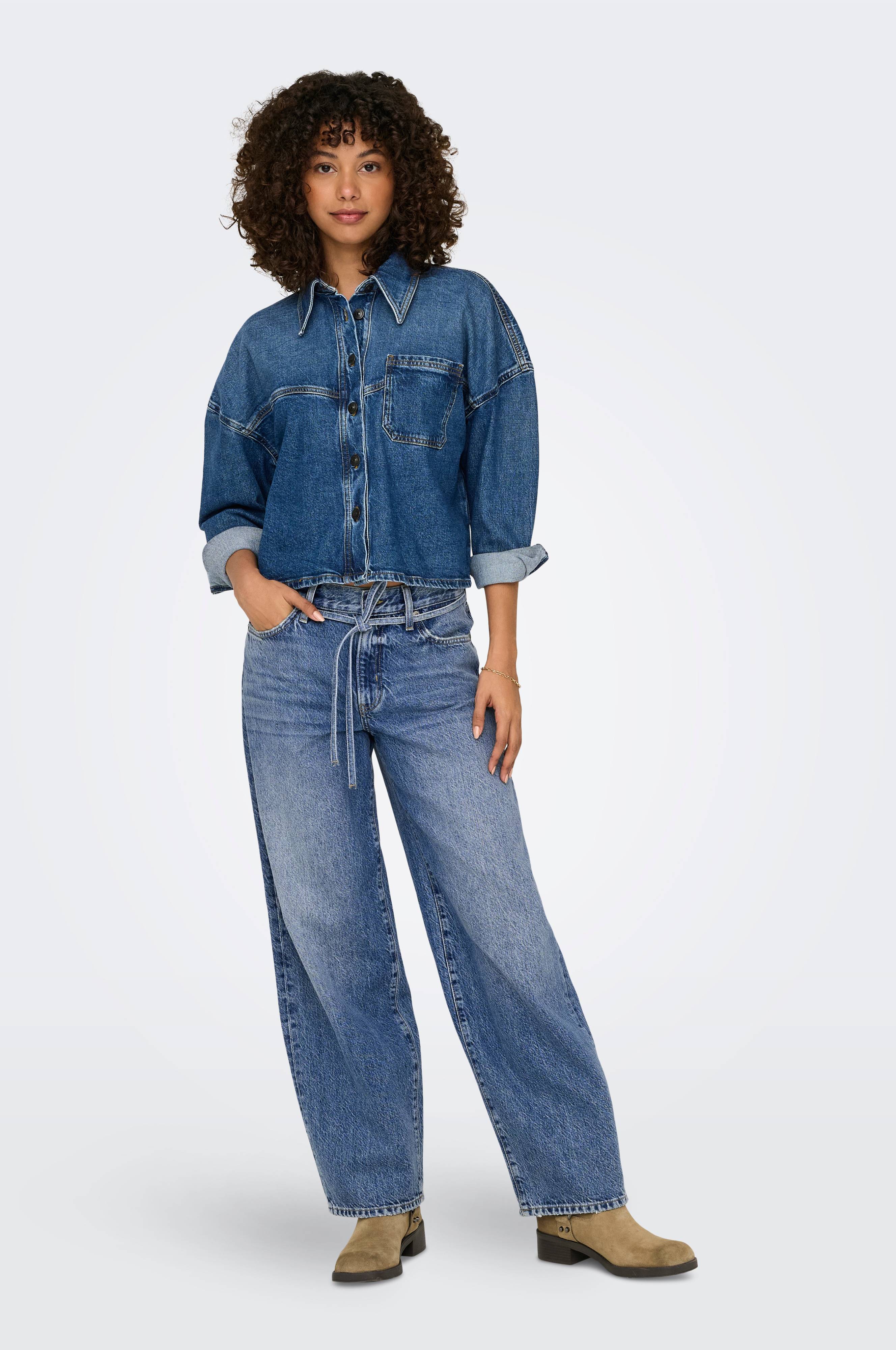 ONLWILLOW HW Straight LB DNM DOT, blauw (light blue denim), 26W x 30L