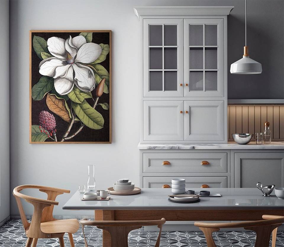 The Dybdahl Co. Affisch Blooming White Magnolia, svart från The Dybdahl Co., bild 2