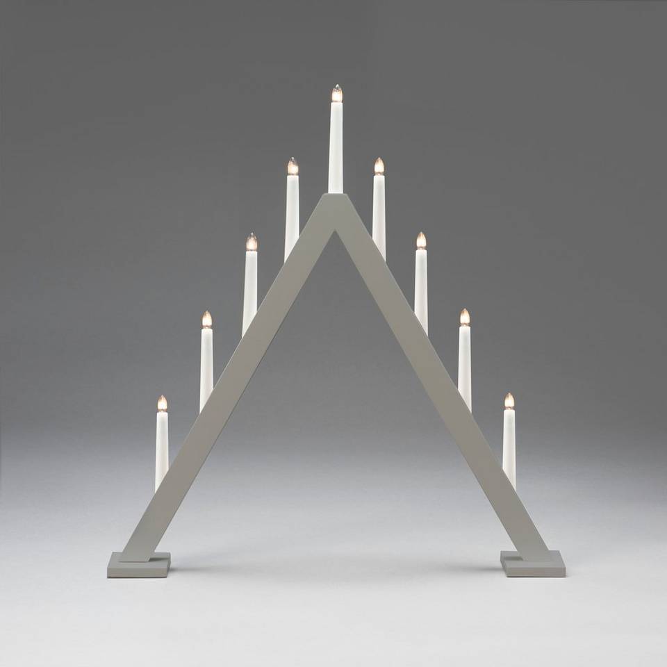 Konstsmide Ljusstake trä 9 glödlampor, 64cm, grå från Konstsmide, bild 2