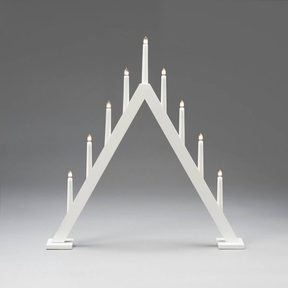 Konstsmide Ljusstake trä 9 glödlampor, 64cm, vit från Konstsmide, bild 2